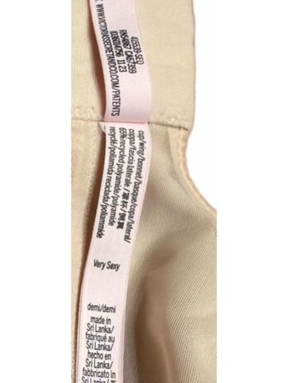 Victorias Secret 34DDD 34F Wire Bra Very Sexy Lightly Lined LowCut Demi Beige VS - Picture 8 of 8